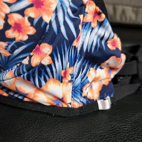 PINK Tropical floral Caged Bralette size SMALL - Picture 4 of 8